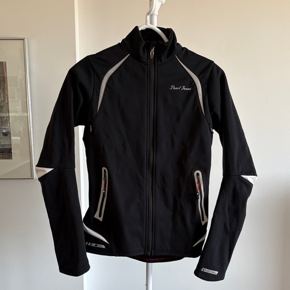 Pearl Izumi Black Softshell Ski Jacket with Reflective Trim